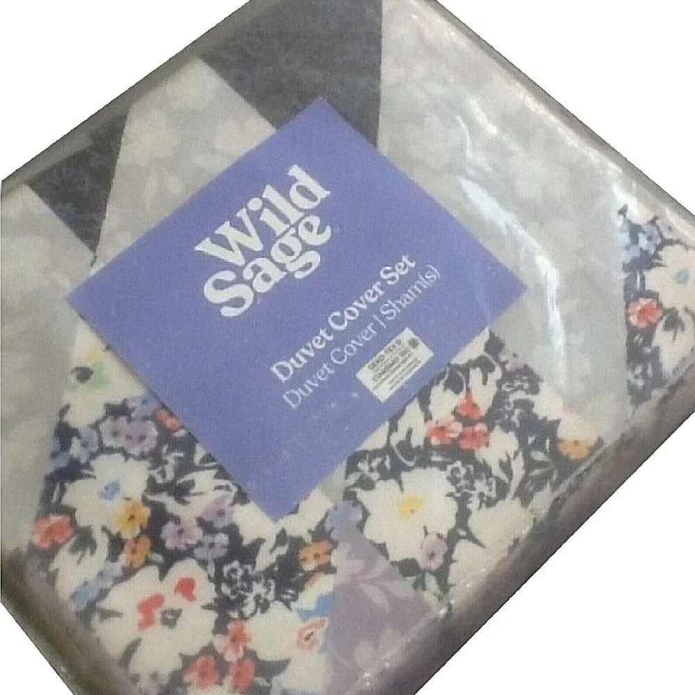 brand new 3-pc Set Wild Sage Kyra KING Duvet Cover + 2 King Shams